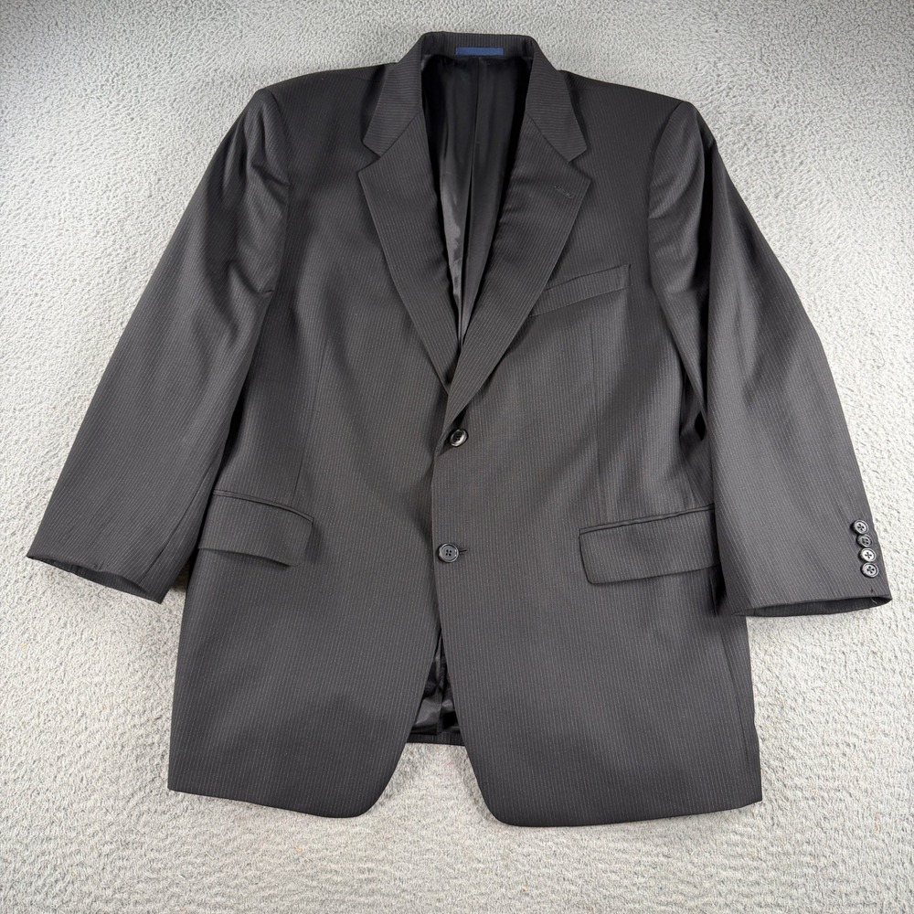 Daniel Cremieux Loro Piana Blazer Mens 44S Black Pinstripe Union Made In USA